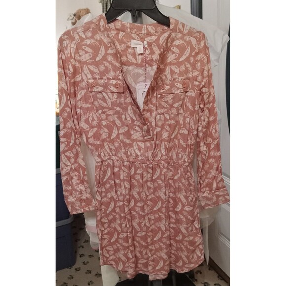 Pumpkin Patch Girls Dusty Rose Pink Printed Shirt Dress Size 9 NEW W/Tags Cute! - Picture 3 of 10